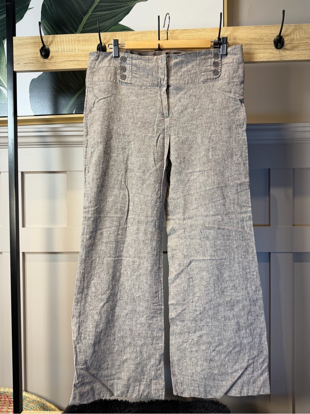 Smart Set Light Gray Linen-Blend 14 R wide leg Straight pants